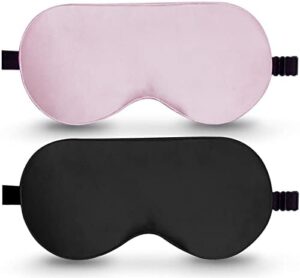 BeeVines silk sleep masks in pink and black